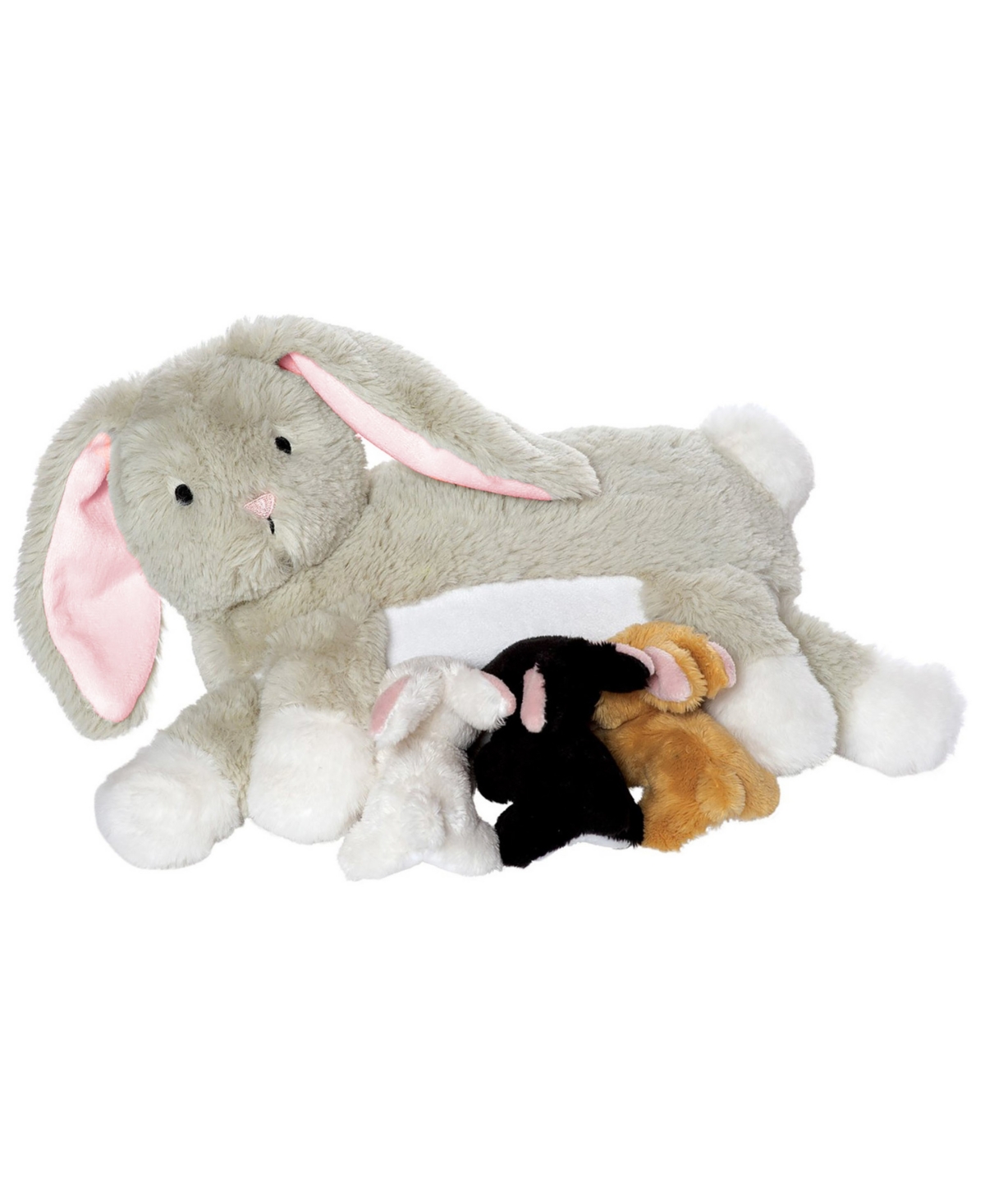 Manhattan Toy Company Kids' Nursing Nola Nurturing Rabbit Stuffed Animal With Plush Baby Bunnies In Multicolor