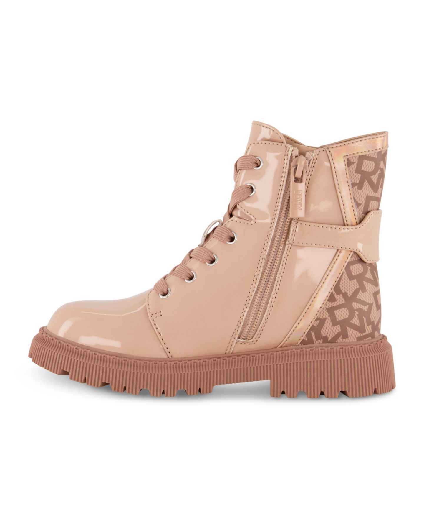 Ботинки DKNY All Over Logo Moto Boots для девочек, цвет: Серо-коричневый — фото 7