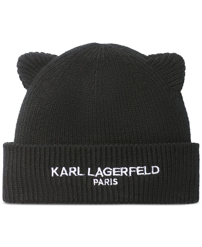 Karl Lagerfeld Wool Hat in Black Womens Accessories Hats 