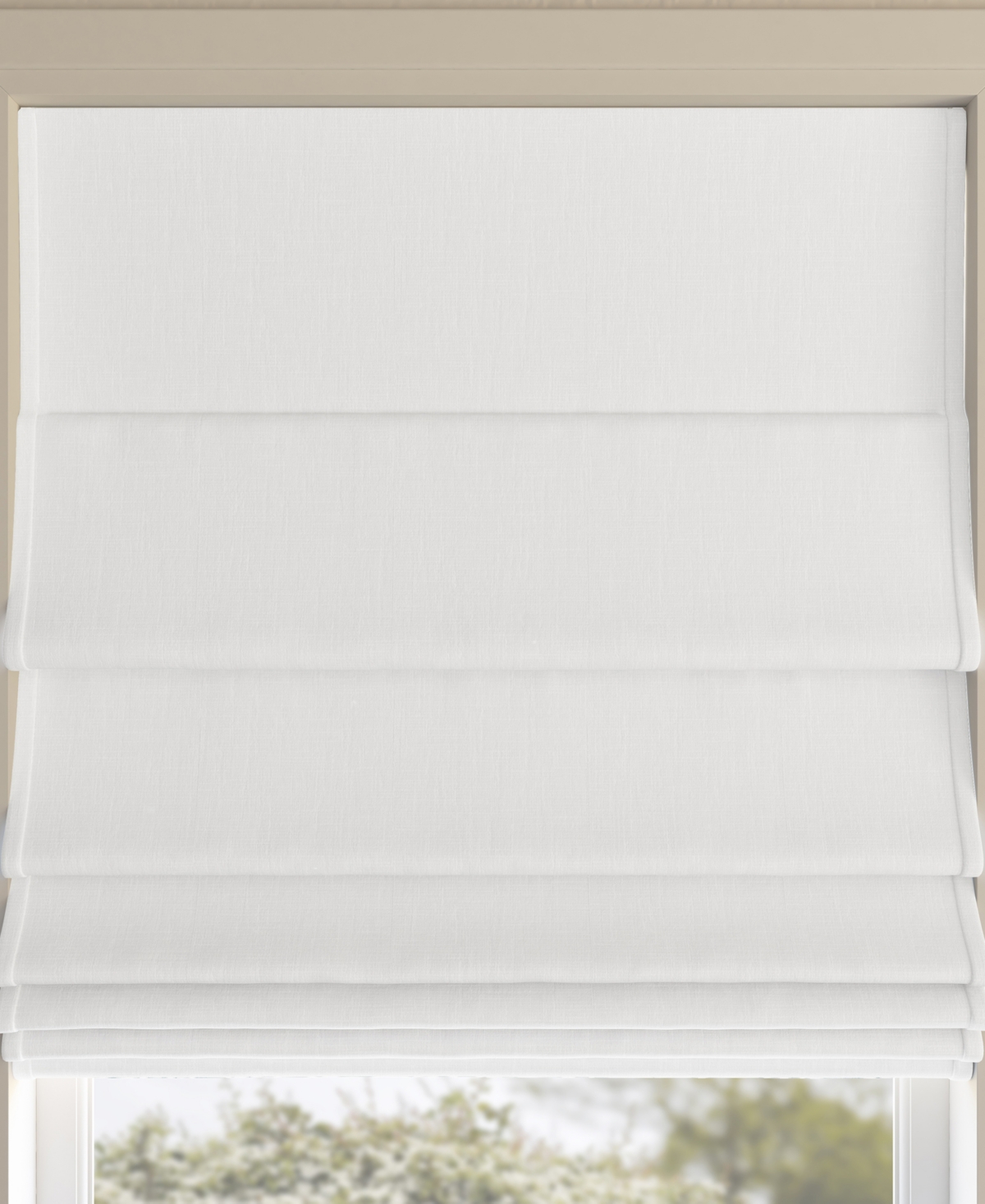 Sun Zero Closeout!  Pryer Textured 100% Blackout Cordless Roman Shade, 64" X 27" In White