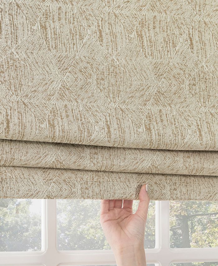 Sun Zero Talmage Tonal Geometric 100 Blackout Cordless Roman Shade, 64