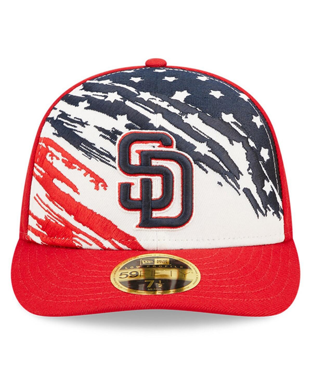 Shop New Era Men's  Red San Diego Padres 2022 4th Of July Low Profile 59fifty Fitted Hat