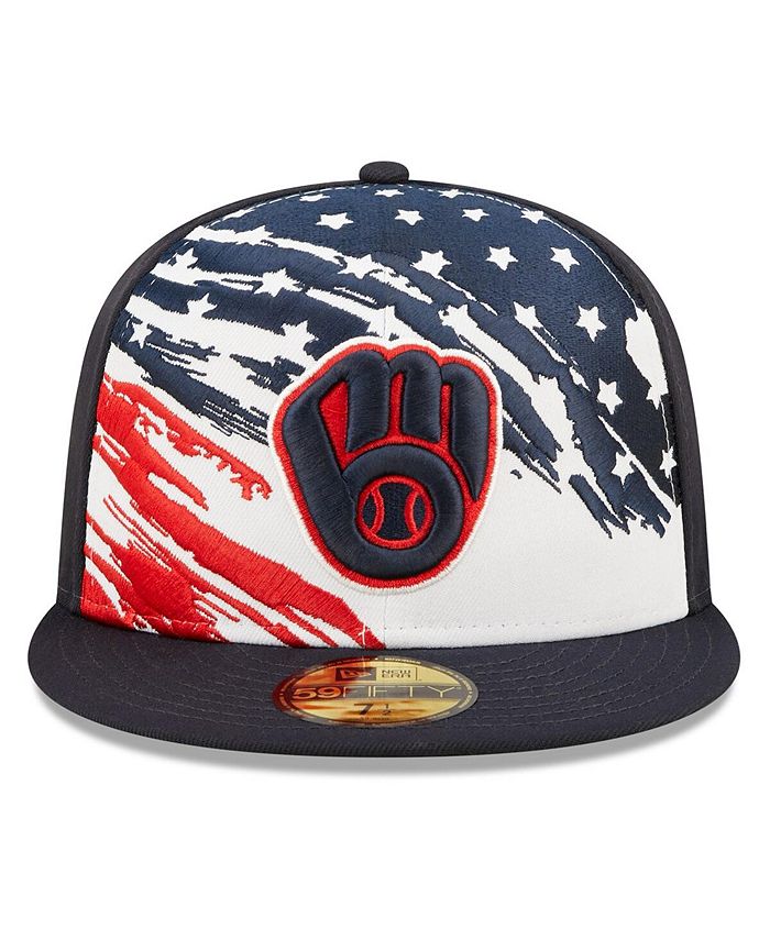 New Era Men's Navy Milwaukee Brewers 2022 4th of July OnField 59FIFTY