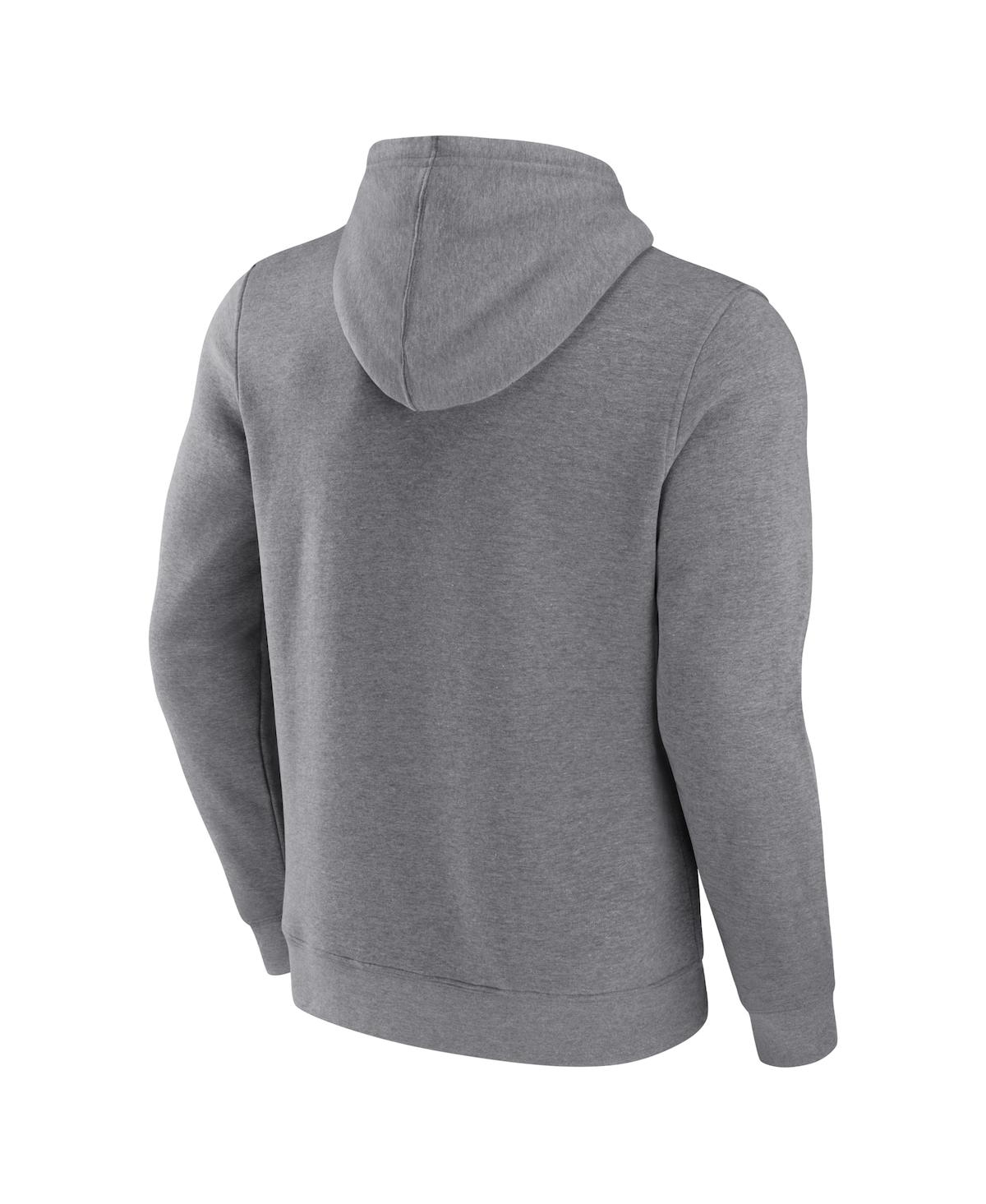 Fanatics Men's  Heathered Gray Brooklyn Nets Off The Bench Color Block Pullover Hoodie In Heathered Gray