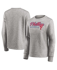 Women's Branded Heathered Gray Philadelphia Phillies Crew Pullover Sweater
