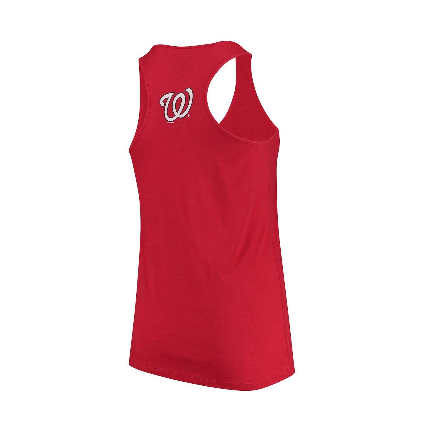 Женский топ Soft As A Grape Red Washington Nationals Plus Size Swing for the Fences Racerback — фото 5