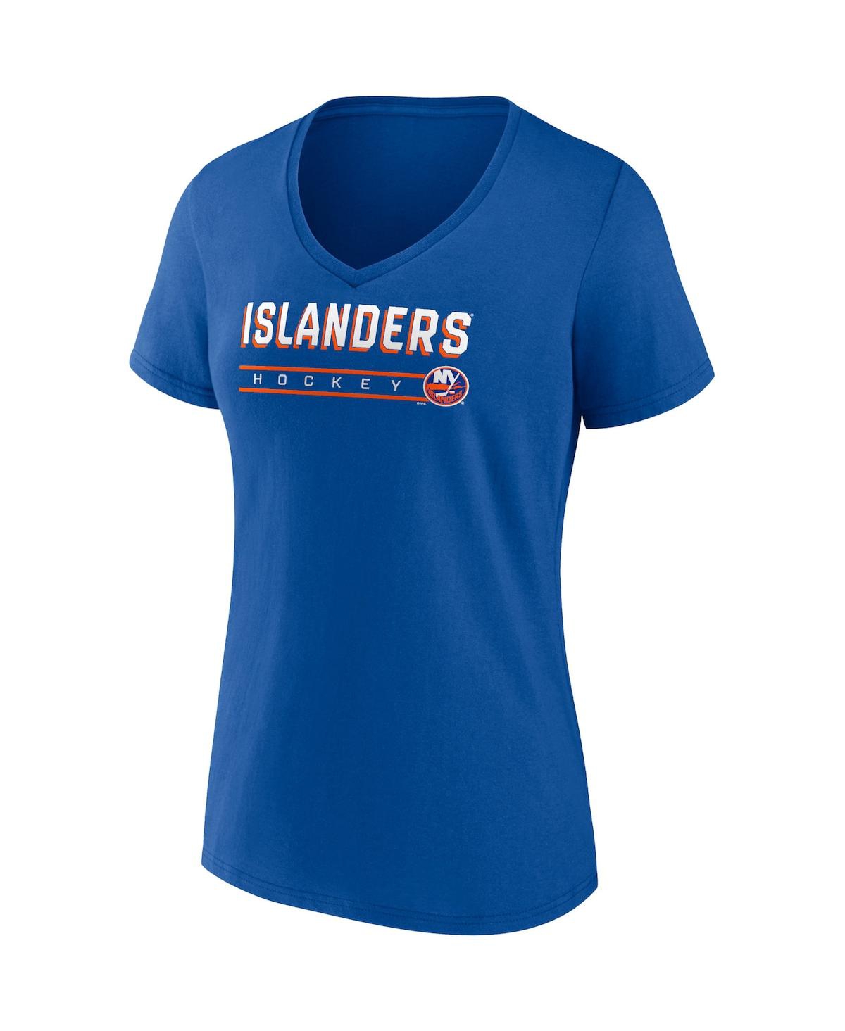 Fanatics Branded Royal/heathered Gray New York Islanders 2-pack V-neck T-shirt Set In Royal,heathered Gray