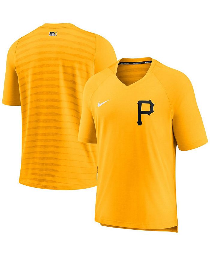 Pittsburgh Pirates Nike Authentic Collection Pregame Performance V-Neck  T-Shirt - Gold