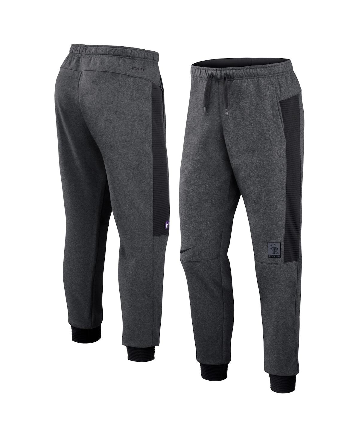 Men's Nike Heathered Gray, Black Colorado Rockies Authentic Collection Flux Performance Jogger Pants