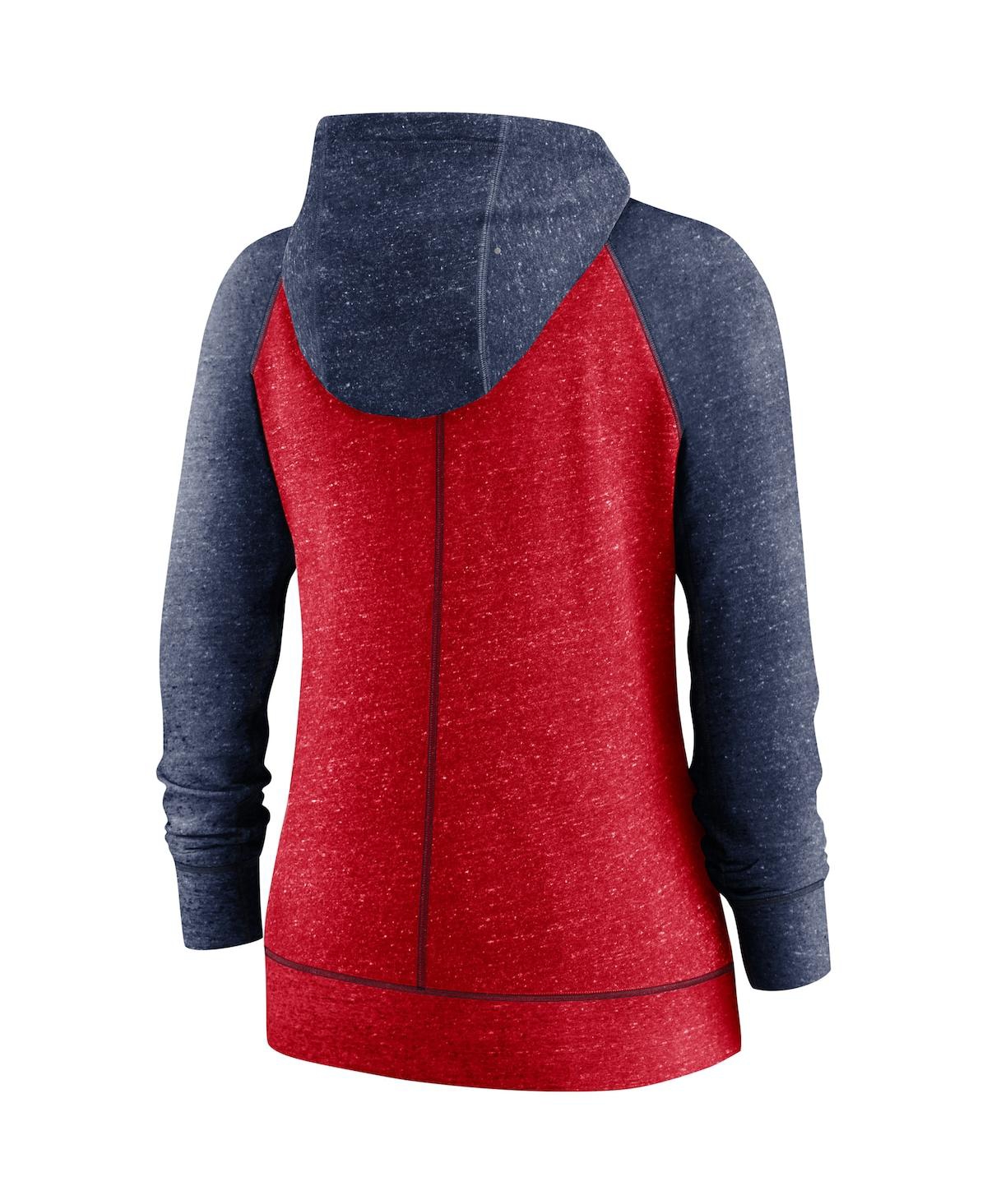 Nike Women's  Heathered Red And Heathered Navy St. Louis Cardinals Split Wordmark Gym Vintage Raglan In Heathered Red,heathered Navy
