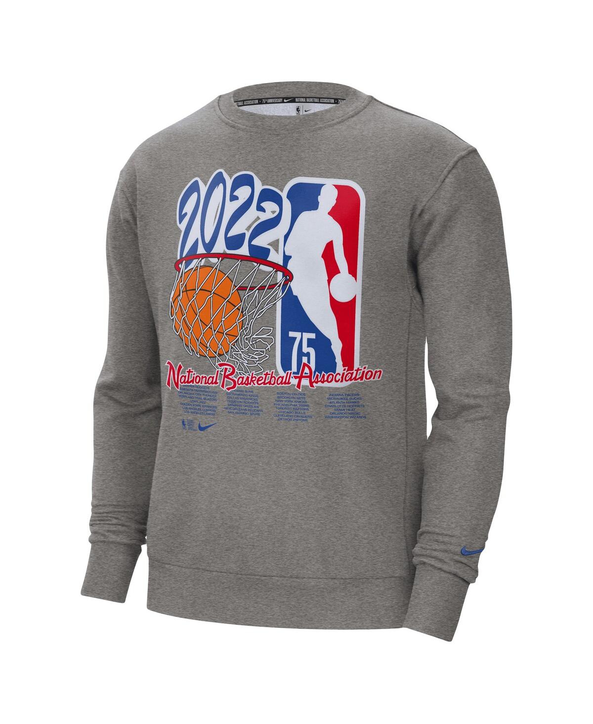 Shop Nike Men's  Heathered Gray Team 31 Nba 75th Anniversary Fleece Sweatshirt