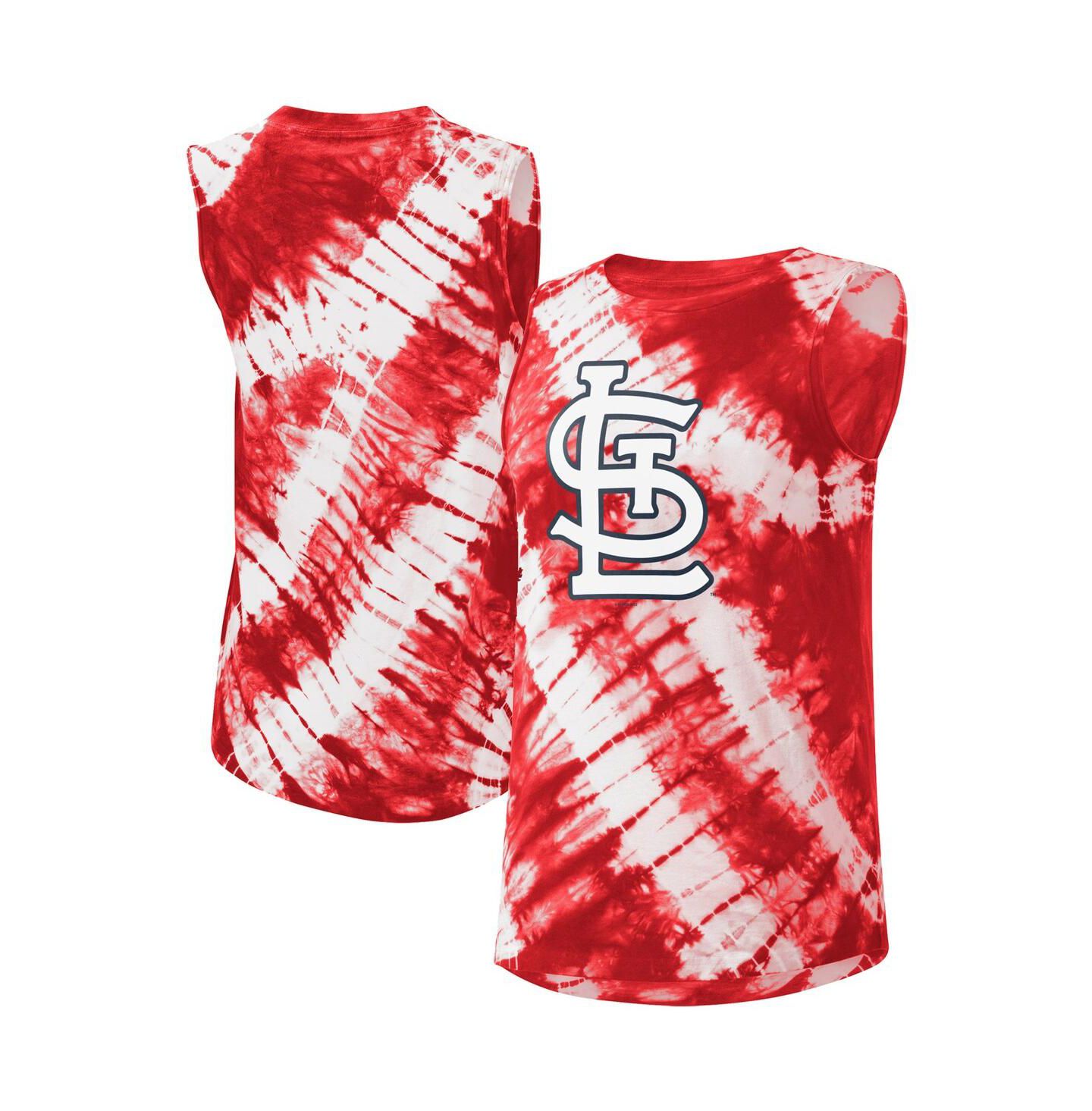 Женский топ Touch Red St. Louis Cardinals Money Ball Tie-Dye — фото 2