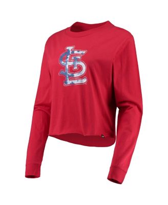 Women's Red St. Louis Cardinals Baby Jersey Cropped Long Sleeve T-shirt