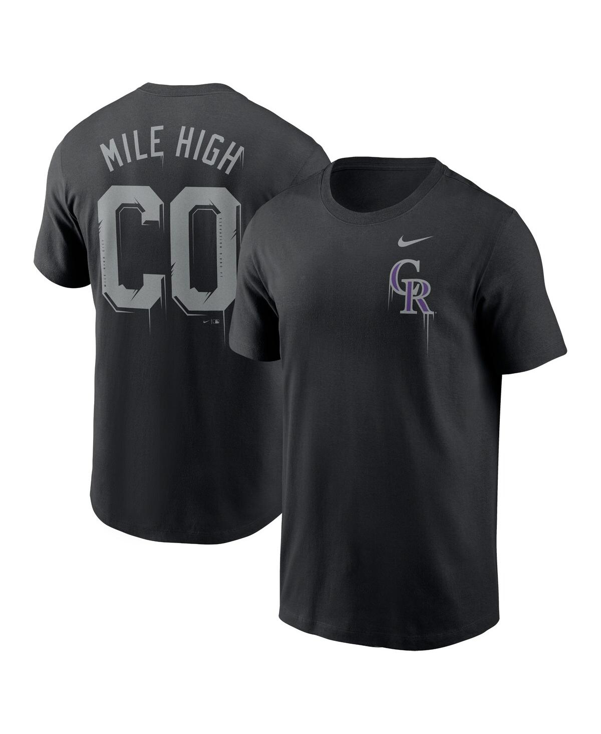 Nike Black Colorado Rockies Mile High Local Team T-shirt In Black
