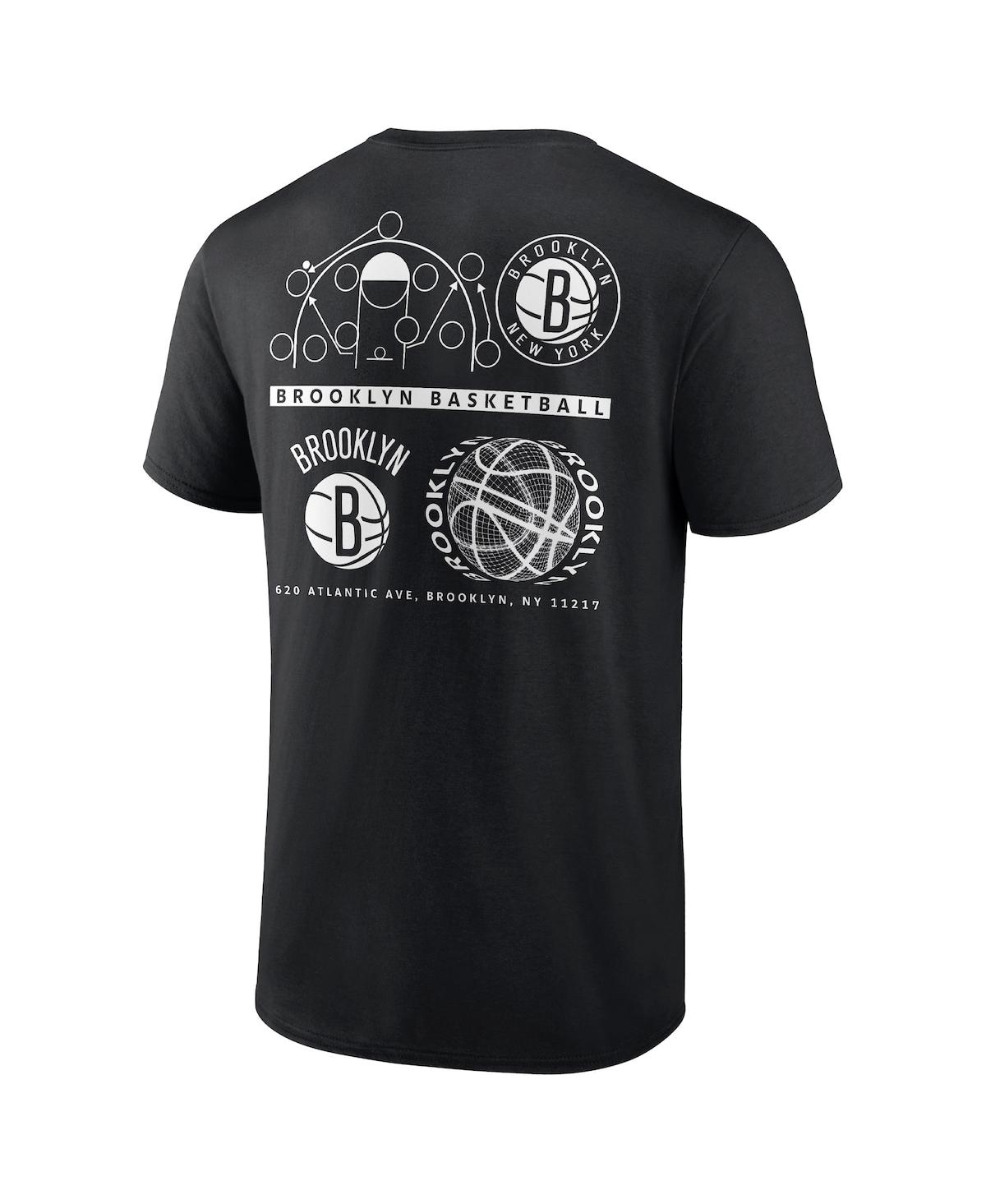 Fanatics Branded Black Brooklyn Nets Court Street Collective T-shirt In Black
