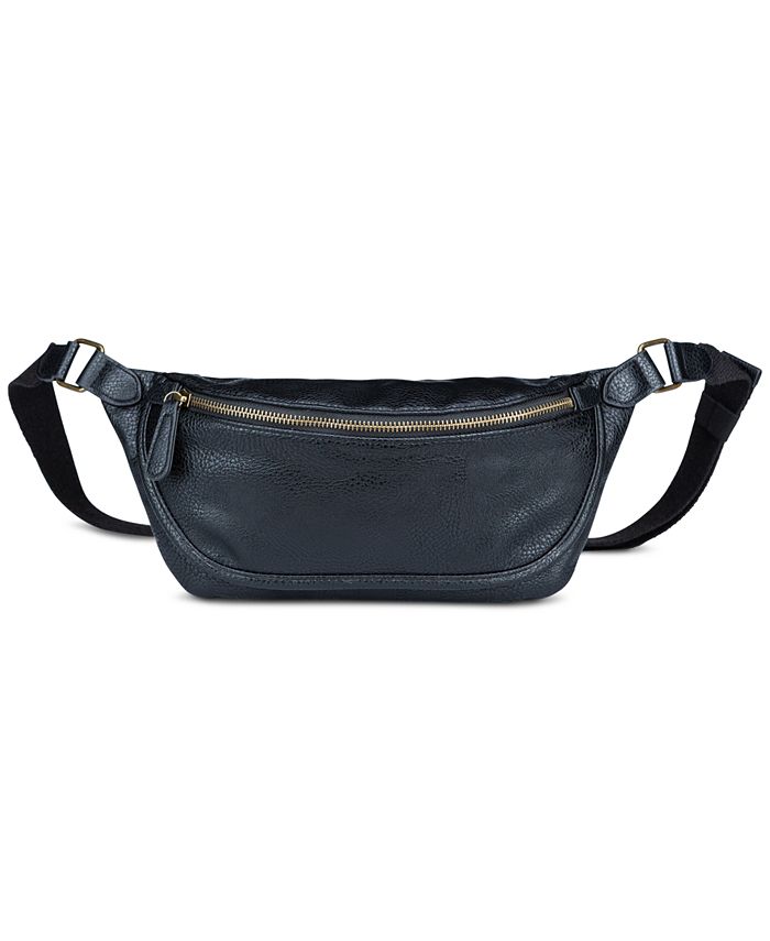 Man Signature Faux Leather Fanny Pack