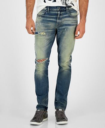 GUESS Men's Apex Slim-Tapered Fit Destroyed Jeans - Macy's
