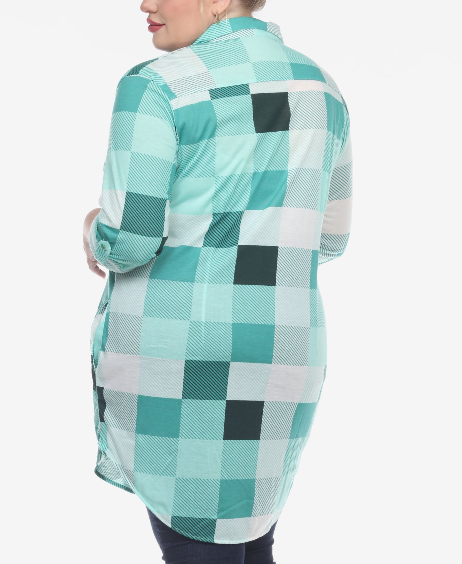 Plus Size Plaid Tunic Shirt