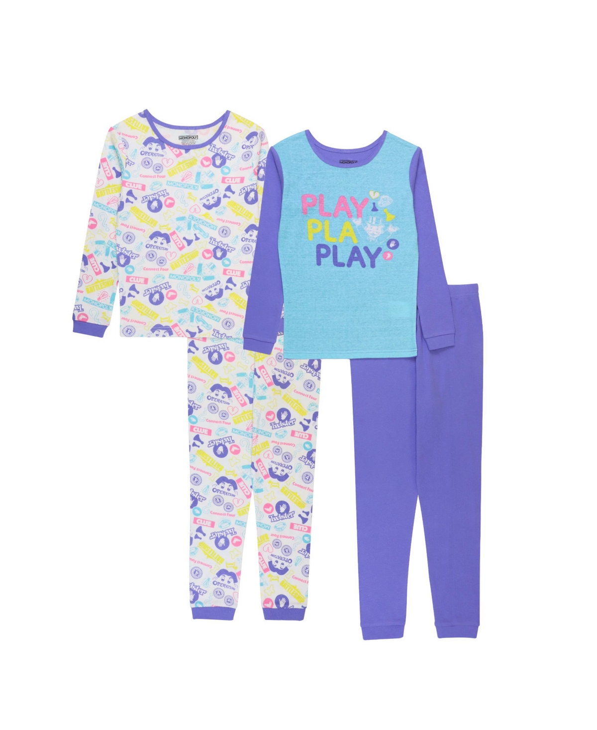 Ame Little Girls Monopoly Tops And Pajamas, 4-piece Set In Assorted