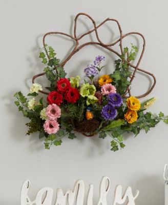 22" Spring Floral Wreath