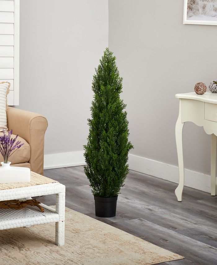 Nearly Natural 4' Cedar Indoor/Outdoor Artificial Tree Macy's