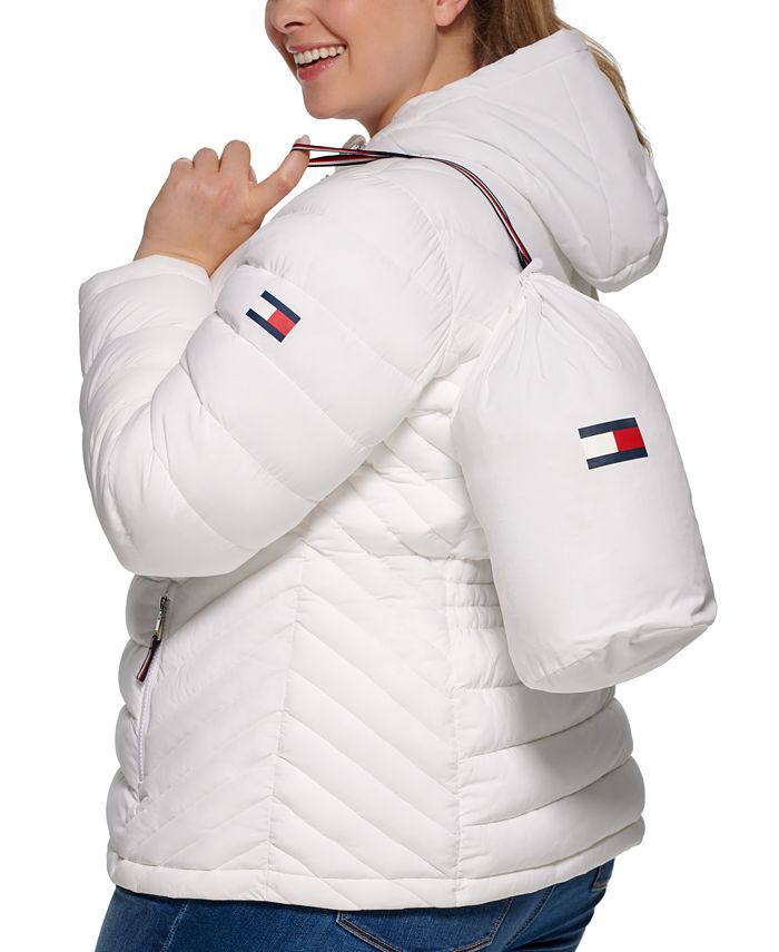 Tommy Hilfiger Plus Size Hooded Packable Puffer Coat & Reviews - Coats ...