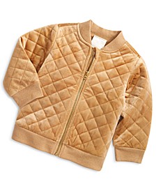 Baby Girls Quilted Velvet Jacket, Created for Macy's