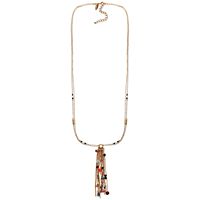 Style & Co 32 + 3 Inch Extender Gold-Tone Mixed Bead Tassel Double-Chain Long Lariat Necklace