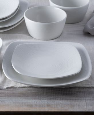 Swirl Square Dinner Plates, Set of 4