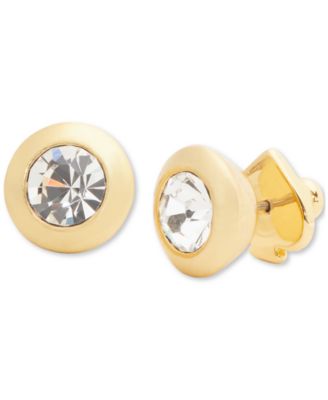 kate spade new york - Gold-Tone Crystal Bezel Stud Earrings