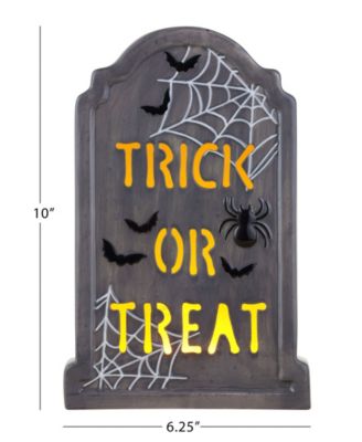 10" LED Tombstone -Trick or Treat