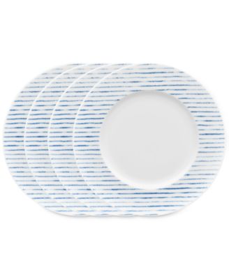 Hammock Stripes Rim Salad Plates, Set of 4