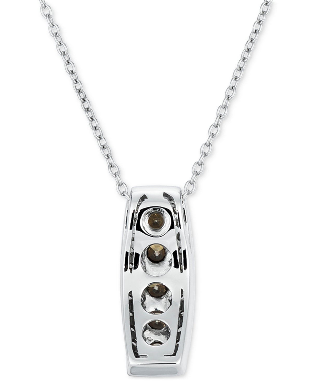 Le Vian Chocolate Diamond (1/2 Ct. T.w.) & Nude Diamond (1/4 Ct. T.w.) Vertical Halo 18" Pendant Necklace In