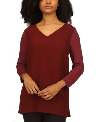 Michael Kors Women's One Shoulder Tie Waist Tunic Top Blue Size Small