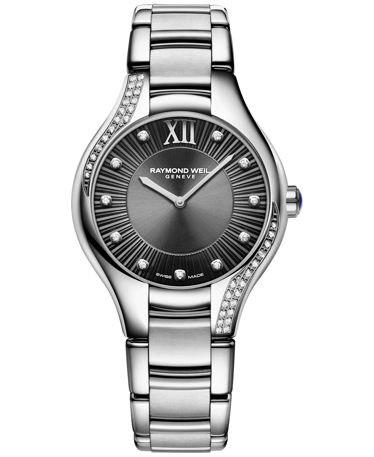 Raymond Weil Women's Swiss Noemia Diamond (1/4 Ct. T.w.) Stainless Steel Bracelet Watch 32mm In Gray