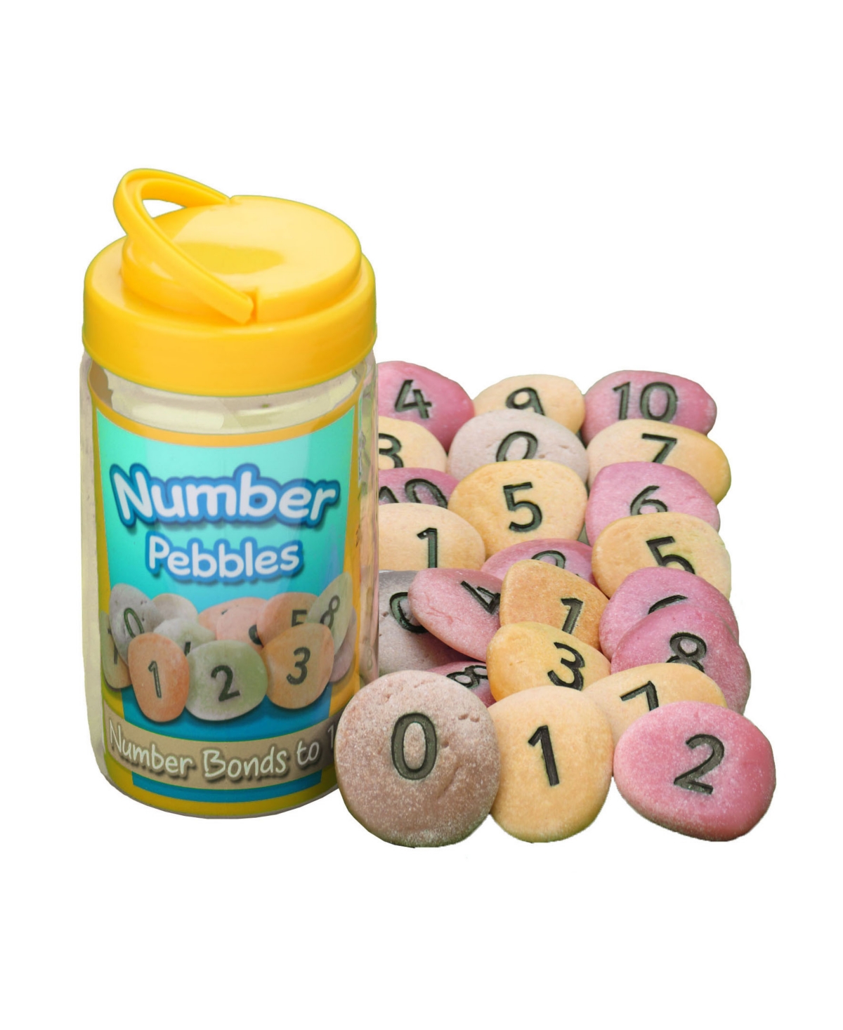 Yellow Door Kids' Number Pebbles, Set Of 22 In Multicolor
