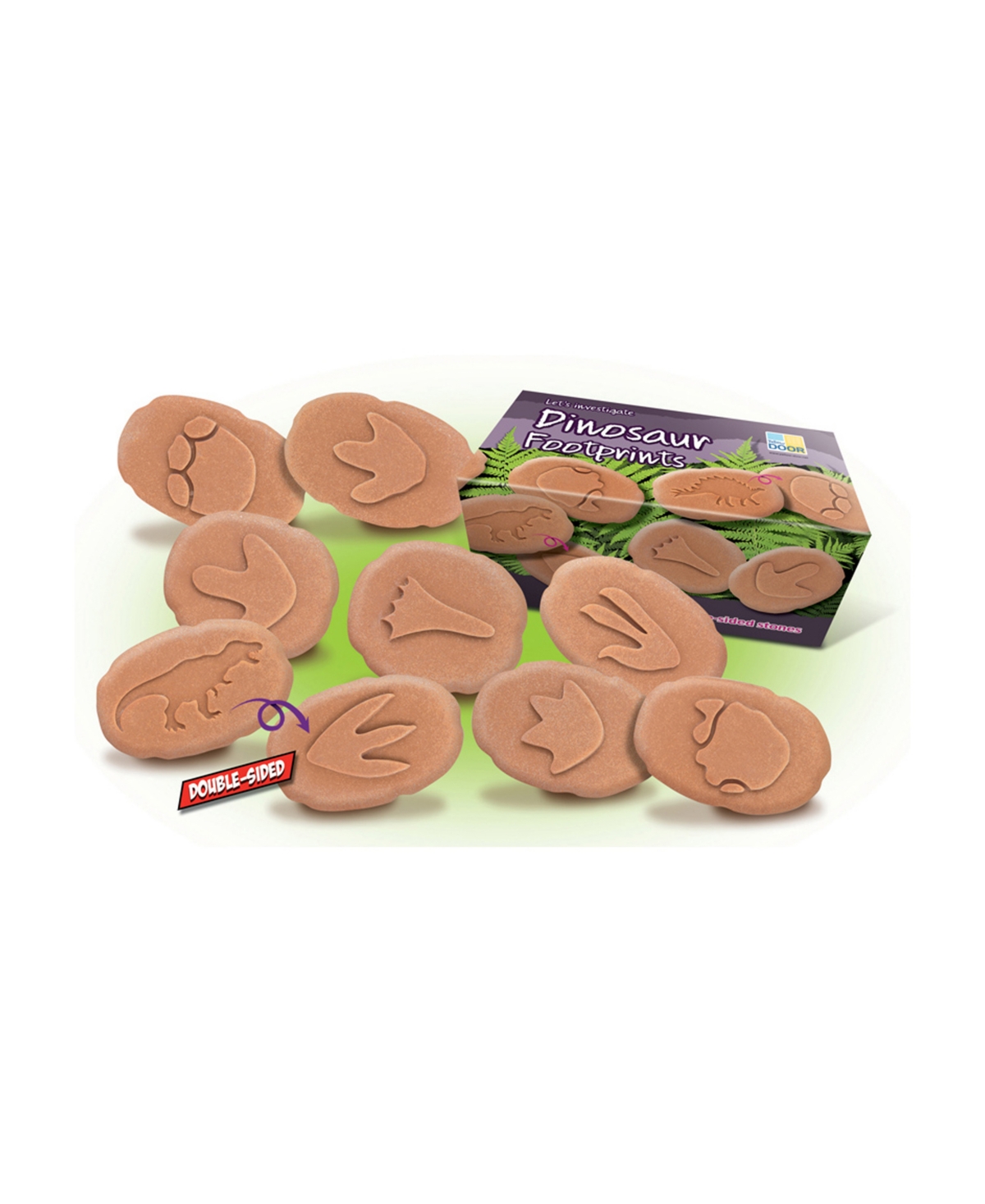 Yellow Door Let's Investigate Dinosaur Footprints, Set Of 8 In Tan