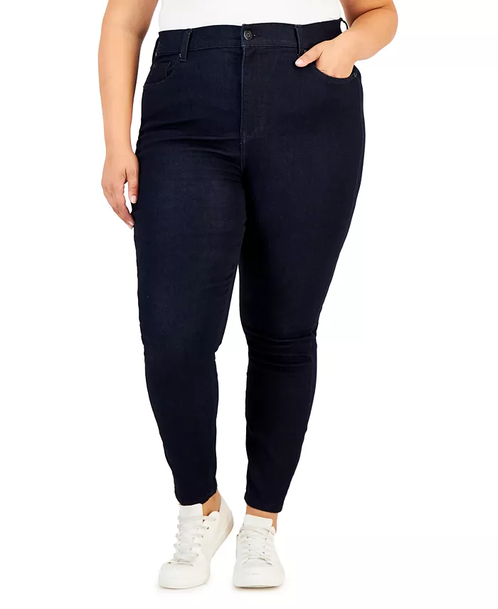Trendy Plus Size High Rise Skinny Ankle Jeans - thumbnail 8