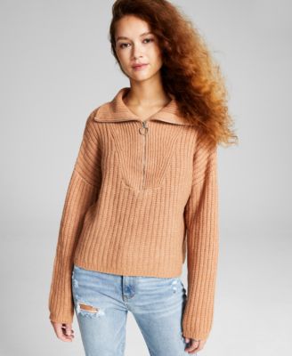 And Now This - Women's Textured Quarter-Zip Sweater