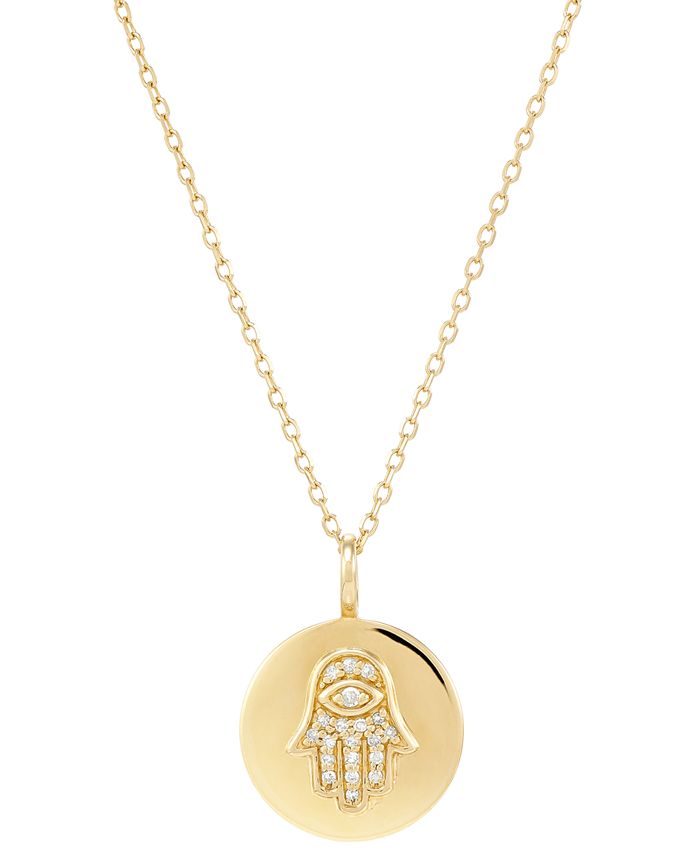 Gold Hamsa Hand Pendant Necklace
