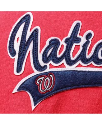 Women's Red Washington Nationals Plus Size Side Split Pullover Hoodie