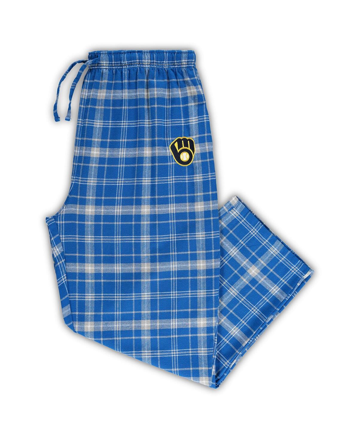 Men's Concepts Sport Royal, Gray Milwaukee Brewers Big and Tall Team Flannel Pants - Royal, Gray