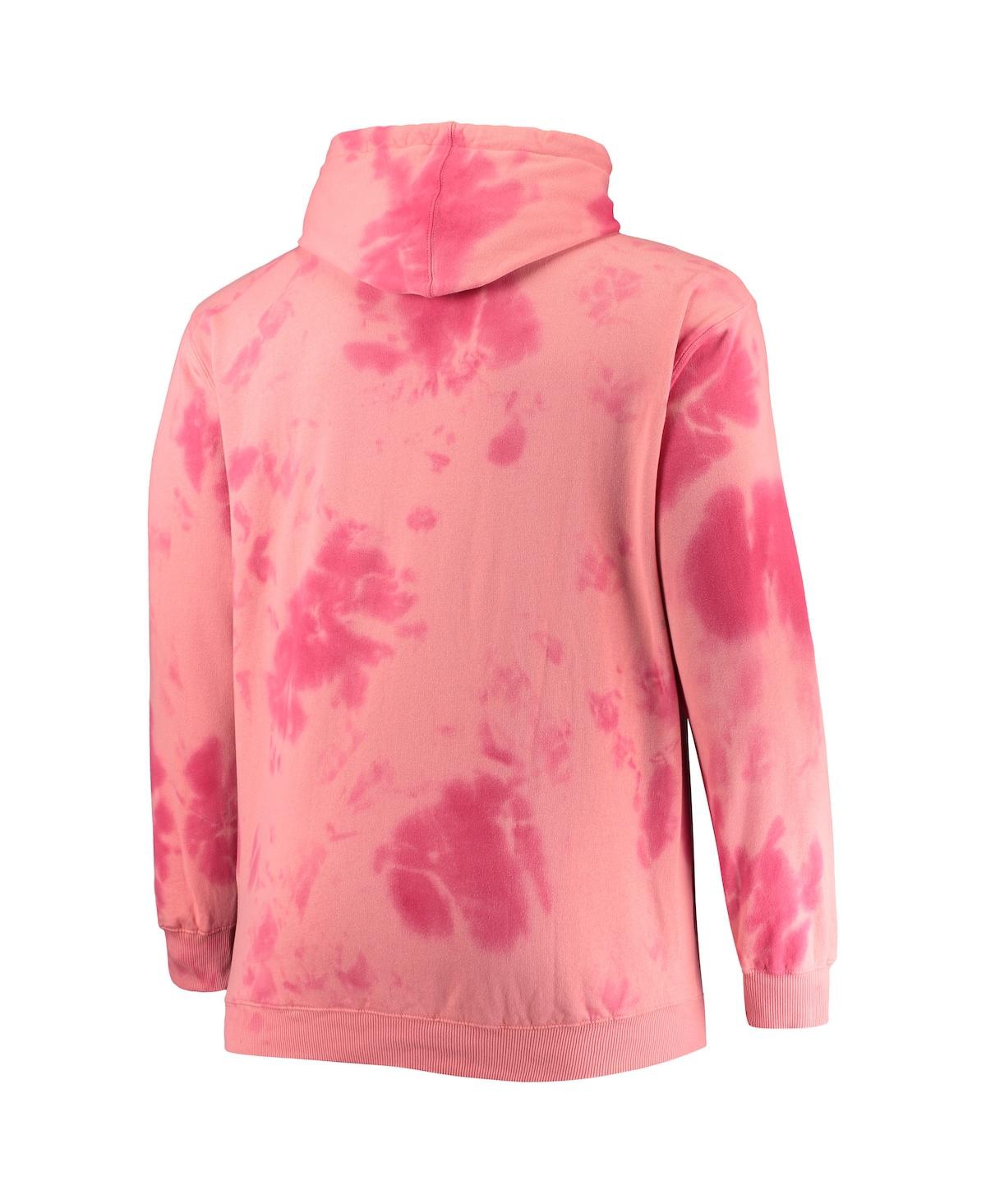 Fanatics Branded Red Chicago Bulls Big & Tall Wordmark Cloud Dye Pullover Hoodie In Red