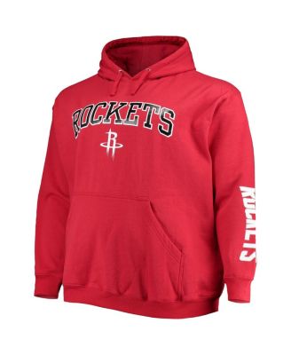 Men's Red Houston Rockets Big and Tall Team Wordmark Pullover Hoodie