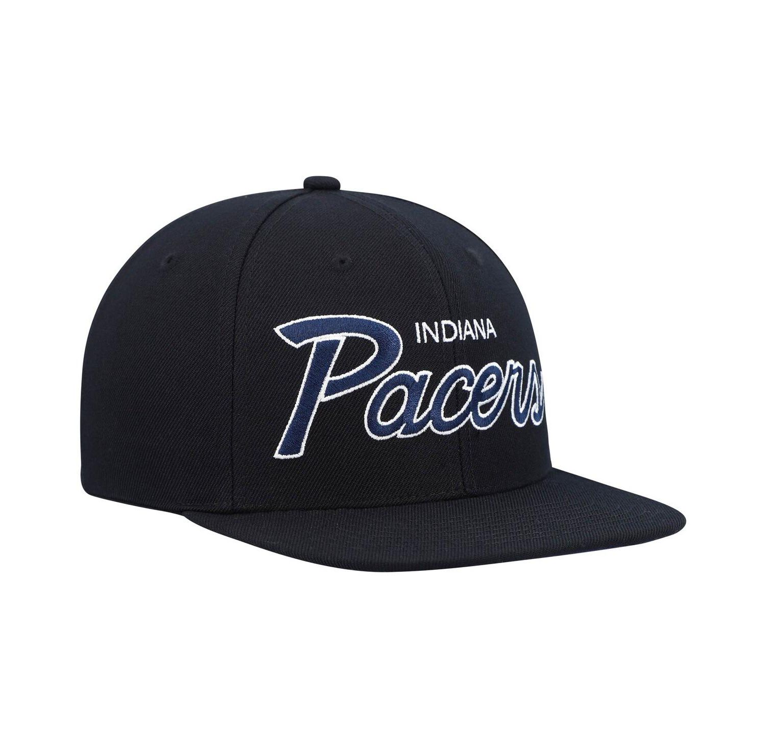 Men's Black Indiana Pacers Hardwood Classics Script 2.0 Snapback Hat