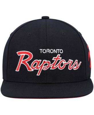 Men's Black Toronto Raptors Hardwood Classics Script 2.0 Snapback Hat