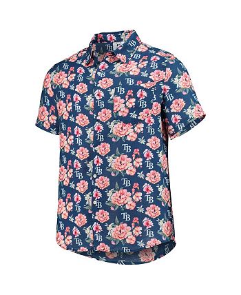 FOCO Tampa Bay Rays Floral Button Up Shirt, Mens Size: 3XL