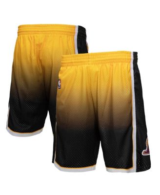 Men's  Gold, Black Los Angeles Lakers 2009/10 Hardwood Classics Fadeaway Reload 3.0 Swingman Shorts