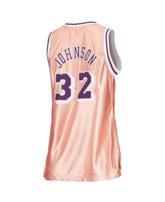 Women's Magic Johnson Pink Los Angeles Lakers 75th Anniversary Rose Gold 1984 Swingman Jersey