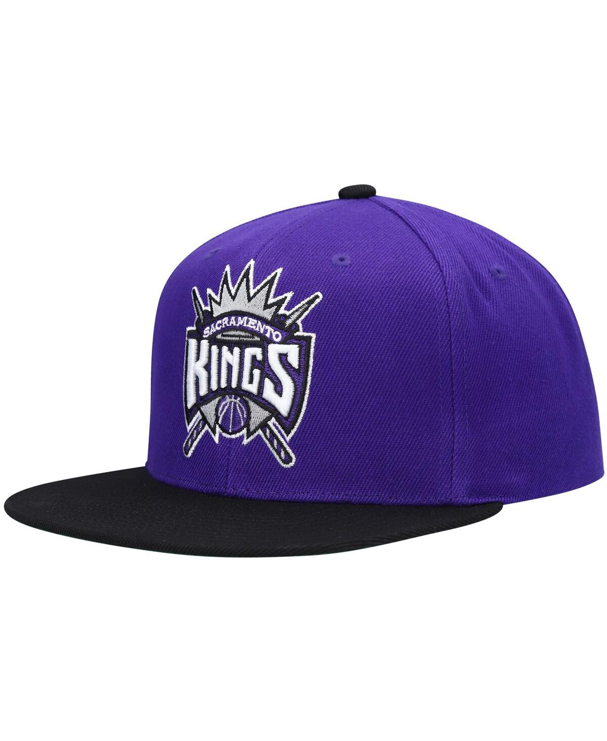 Mitchell & Ness Men's  Purple And Black Sacramento Kings Hardwood Classics Snapback Hat In Purple,black